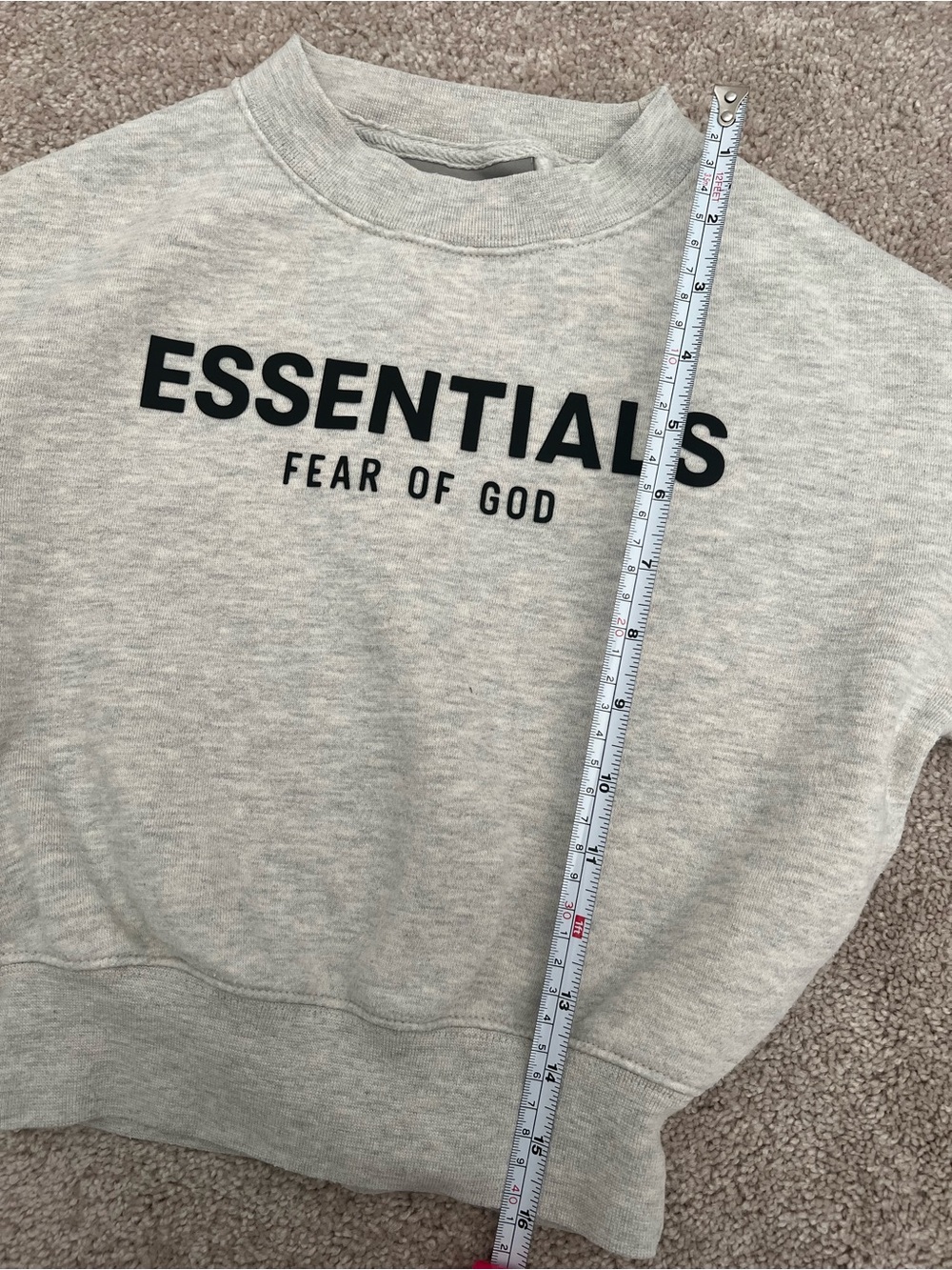 Fear of God ESSENTIALS Light Gray Crewneck Sweatshirt - Picture 8 of 11